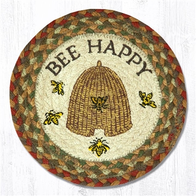 Bee Happy Printed Round Trivet 10